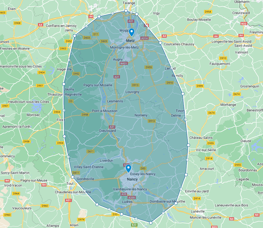 Capture map zone de chalandage